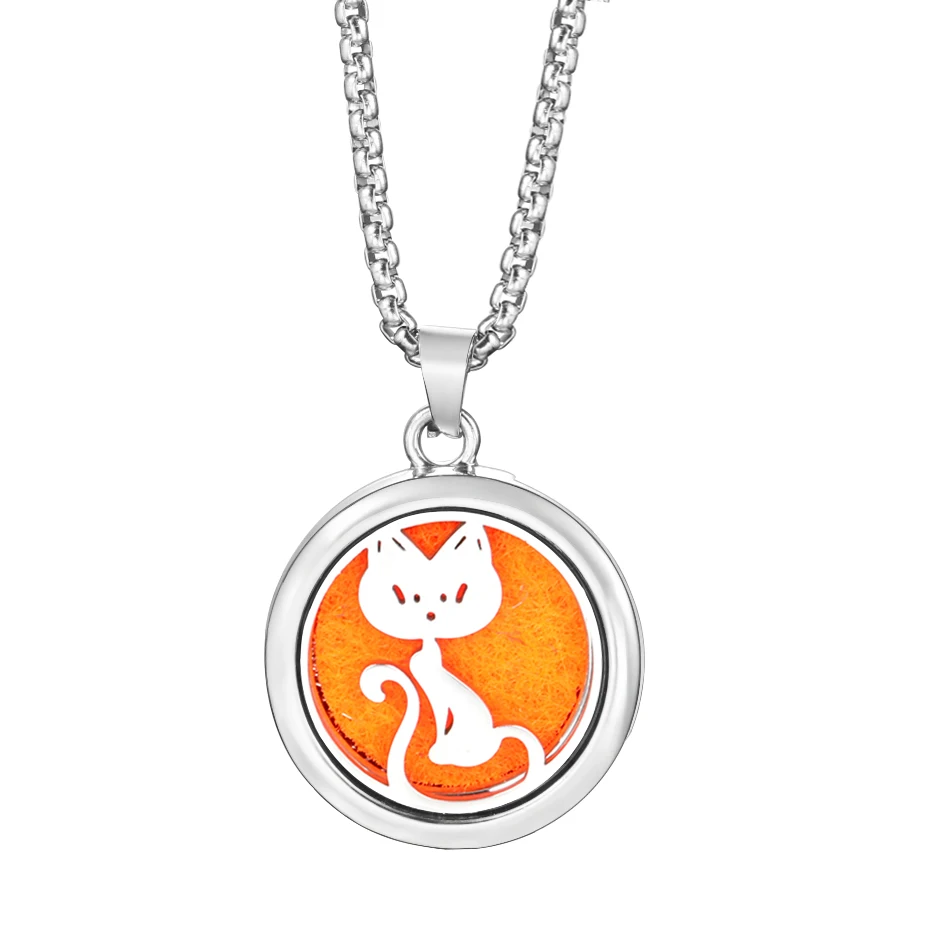 Stainless Steel Aromatherapy Pendant with Patterned Perfume Insert – Essential Oil Diffuser Necklace