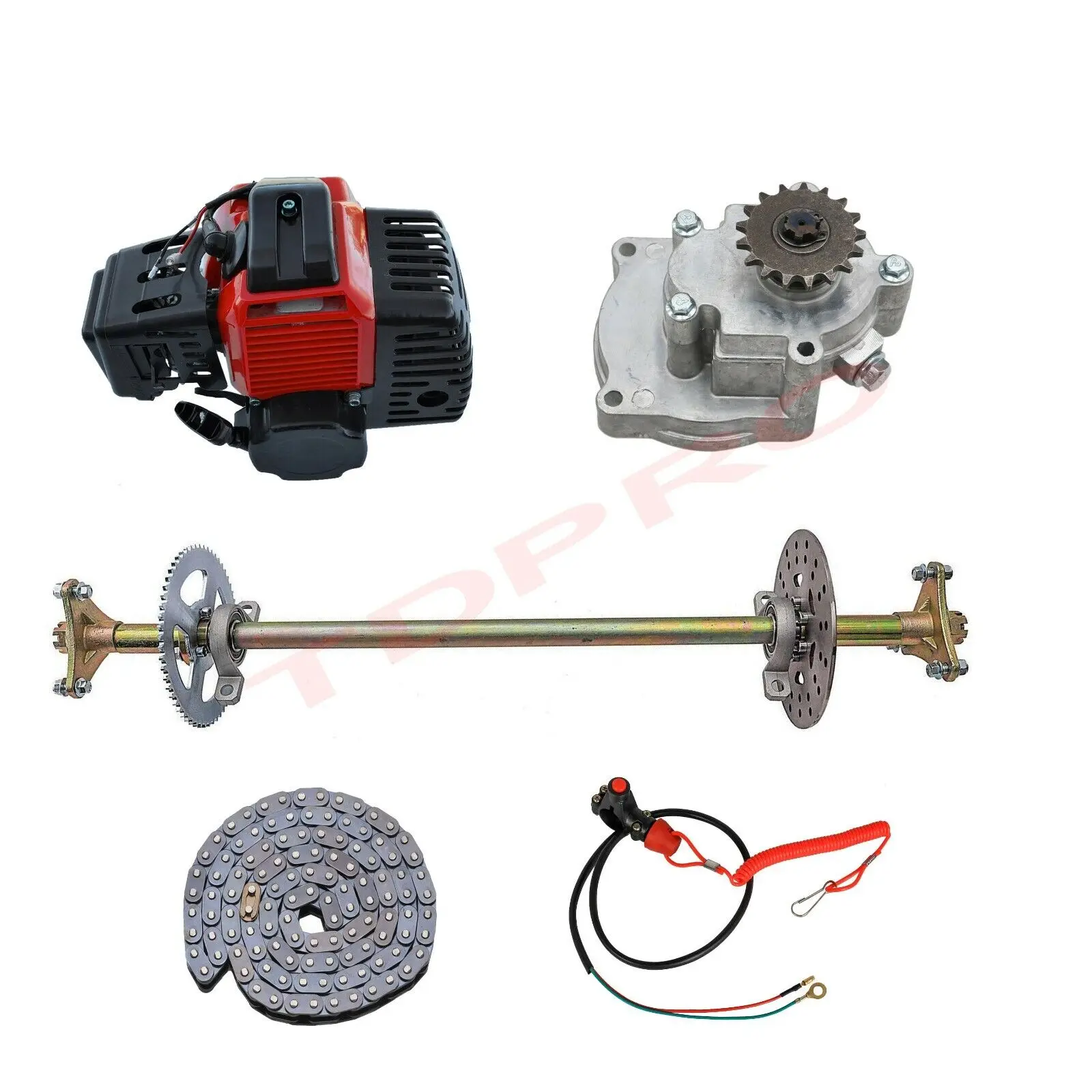 Kit Assale Posteriore Live Go Kart Da 29 "+ Motore Motore 2 Tempi 50Cc 49Cc Per Drift Trike