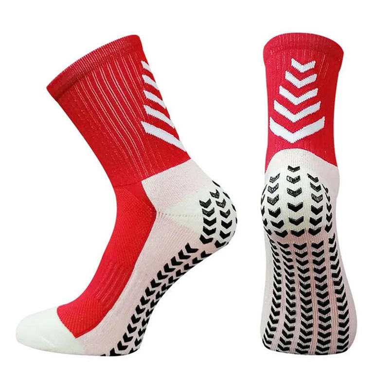 1 Pairs New Men Women Soft Breathable Anti-slip Football Socks Running Soccer Basketball Cycling Sports Grip Socks