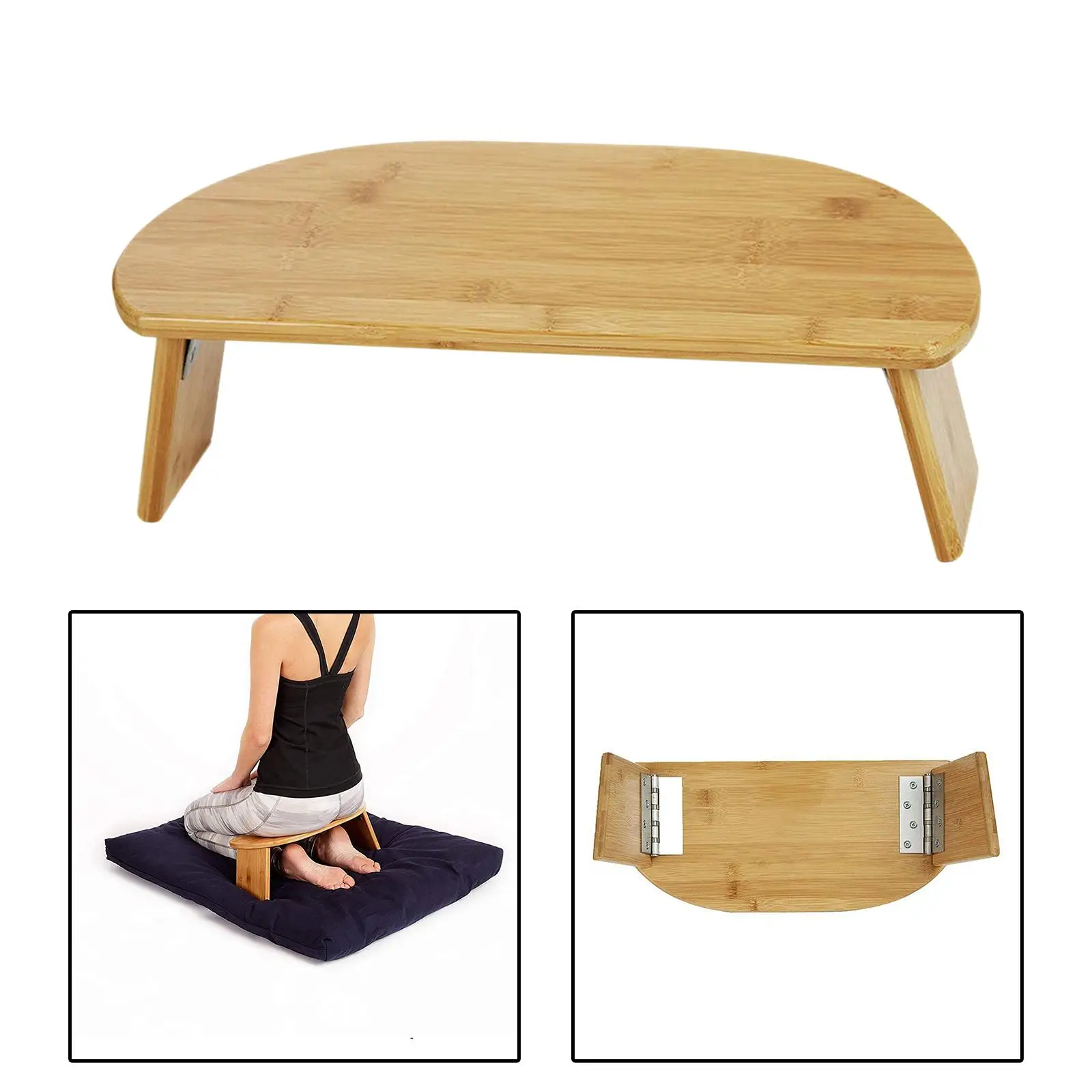 Panca Da Meditazione Pieghevole Con Cuscino – Sgabello Ergonomico In Bambù Per Yoga, Meditazione E Preghiera, Portatile Con Borsa (blu)
