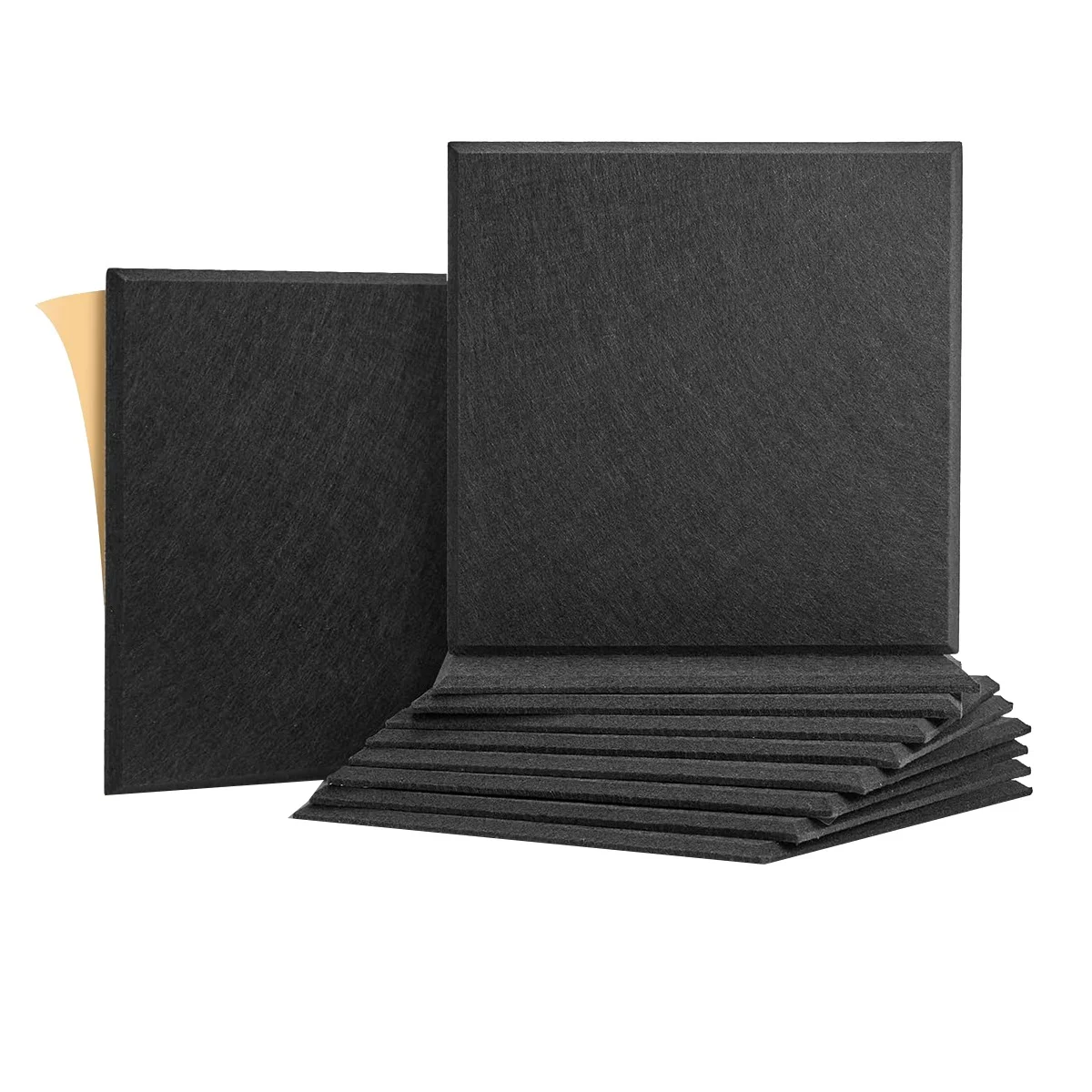 

10Pack Sound Proof Panels for Walls,Self-Adhesive Acoustic Panels 12x12x0.4In for Recording Studio,Office,Home,B