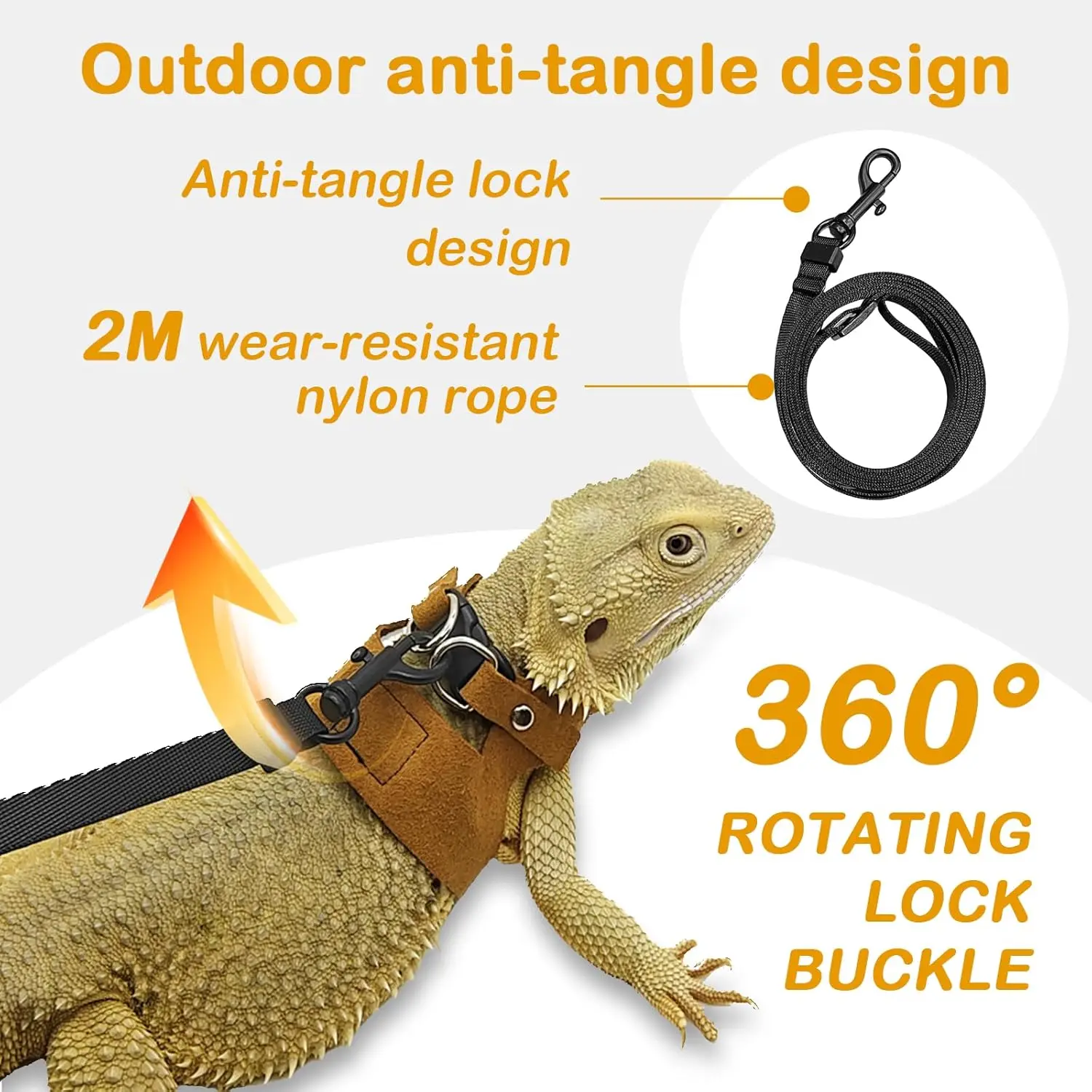 Adjustable Bearded Dragon Harness Set 3