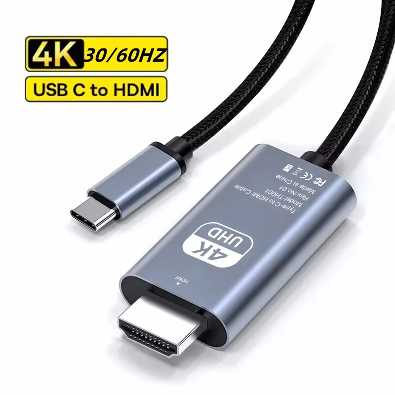 Aluminum USB C to HDMI Cable for HDTV Converter