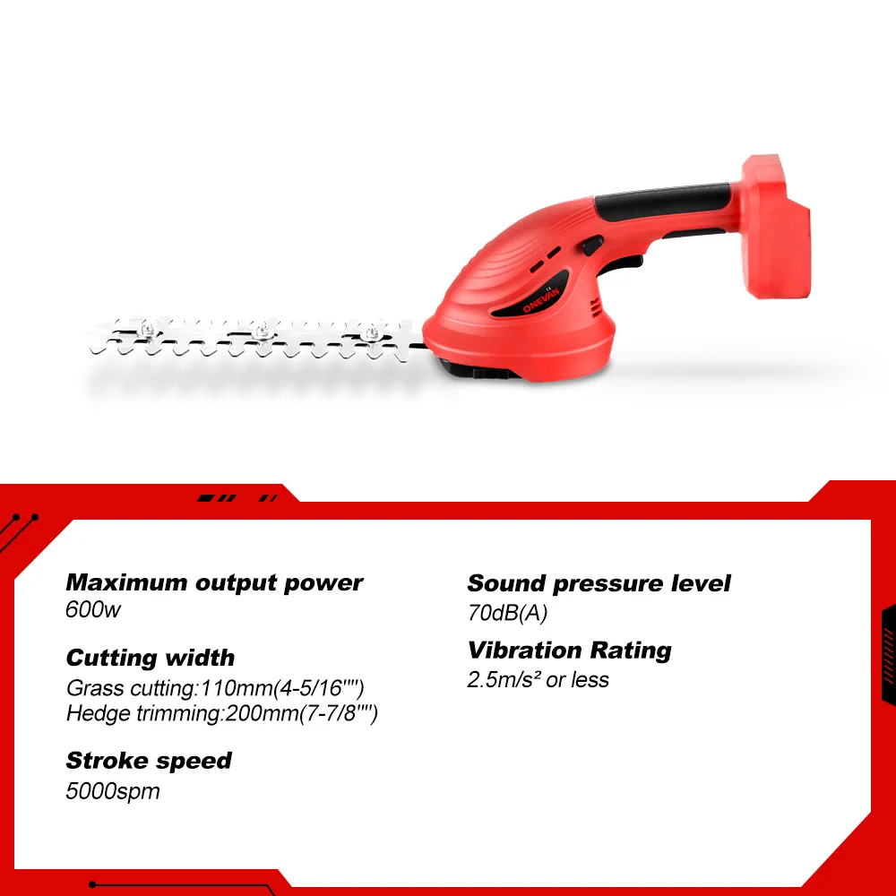 ONEVAN 900W Brushless Electric Hedge Trimmer 2 IN 1 Cordless Shrub Weeding Pruning Lawn Mower Powel Tool For Makita 18V Battery 6