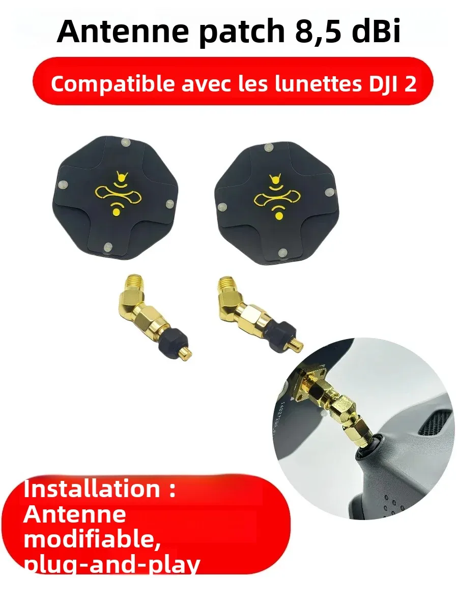 Antenne FPV 5.8G 8.5dBi LHCP Directionnelle pour DJI Goggles 2