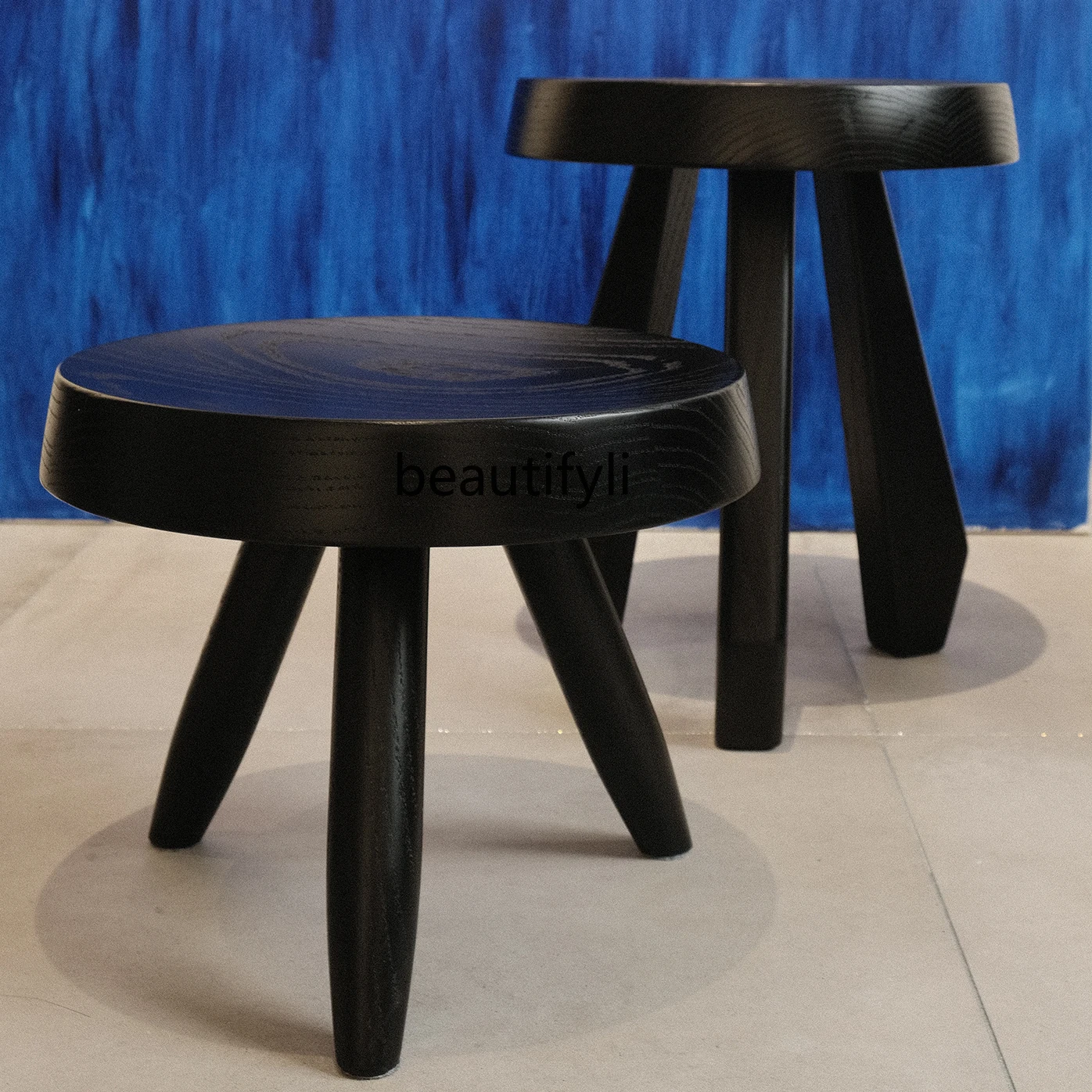 

zqLow Stool Tea Table Solid Wood Low Stool Walnut Side Table