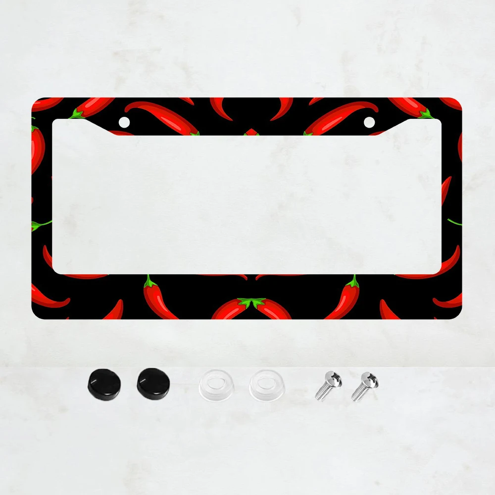 Chilli pattern Aluminum License Plate Frame - US Standard Size ...