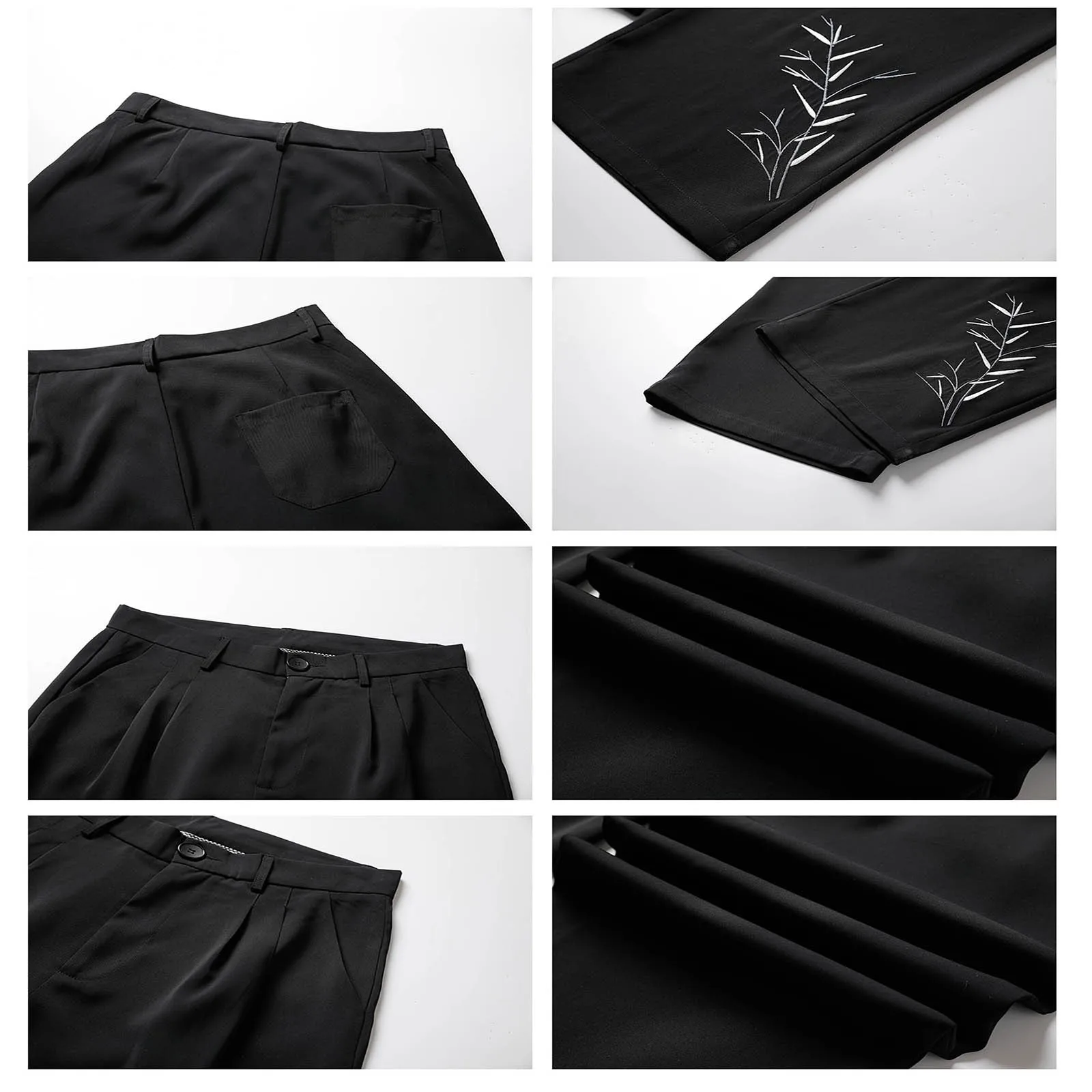 Men's Casual Trousers New Ice Silk Drape Embroidered Loose Men's Trousers 12 Sock