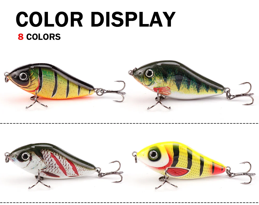 GOBASS Sinking Slider Jerkbait VIB Wobbler Angelköder 60 mm 13 g Ratlin harter künstlicher Köder für Winter-Angelgerät Hechtbarsch – Detail 10