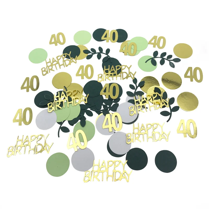 1Bag Gold Glitter Leaves Number 30 40 50 60 Birthday Party Confetti Women Men Adult Anniversary Table Scatters Wedding Supplies