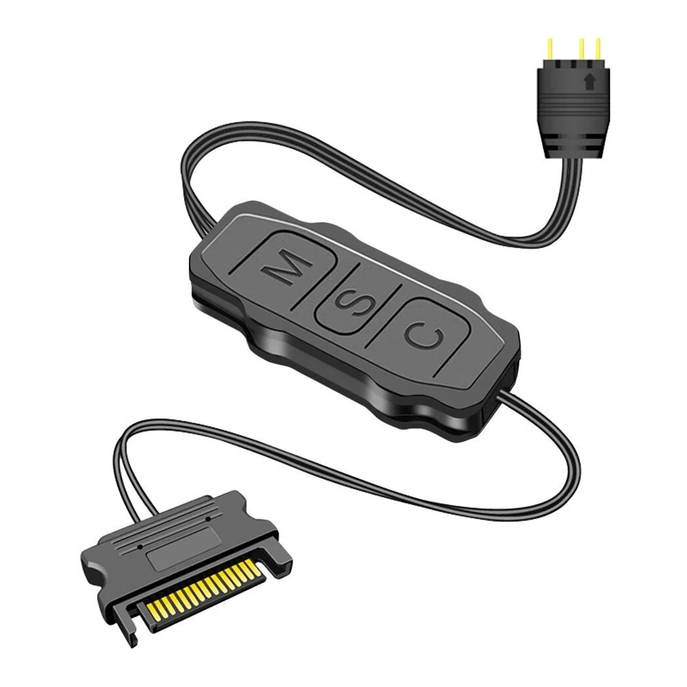 Cable splitter hub ARGB controller 5V 3pin to SATA power supply mini RGB controller 3PIN hub for computer Cpu case cool fan LED light radiator