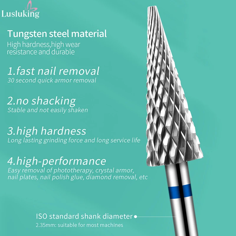 Tip Tungsten Carbid Nail Drill Bits Electric Manicure Drill Accessory Milling Cutters for Nail Gel Polish Remover Tools