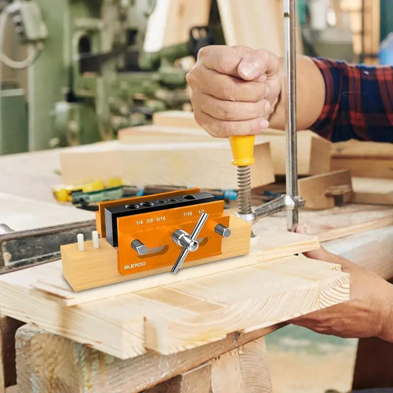 Dowel Jig Self-Centering Drill Dowel Hole Locator Straight Holes Biscuit Joiner Set With 4 Holes Drilling Guide Power Tool