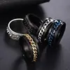 Anxiety Fidget Rings For Men Spining Titanium Stainless Steel Colorfully Spinner Rotatable Chain Jewelry Rotating Rings Men Gift 6