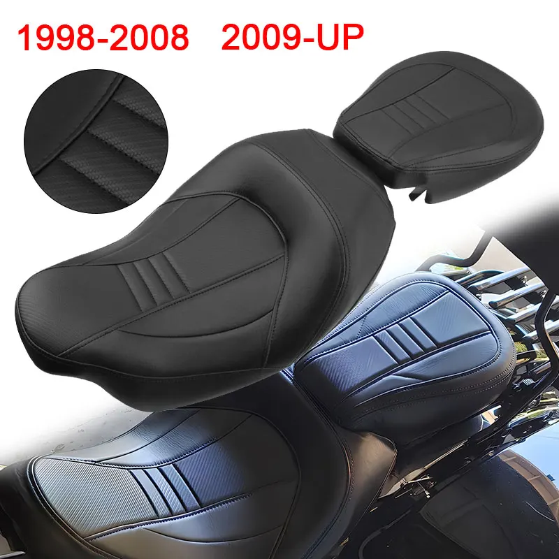 Moto A Basso Profilo Driver Passeggero Pillion Due Up Seat Per Harley Touring Cvo Street Glide Road King 1998-2008 2009-2022