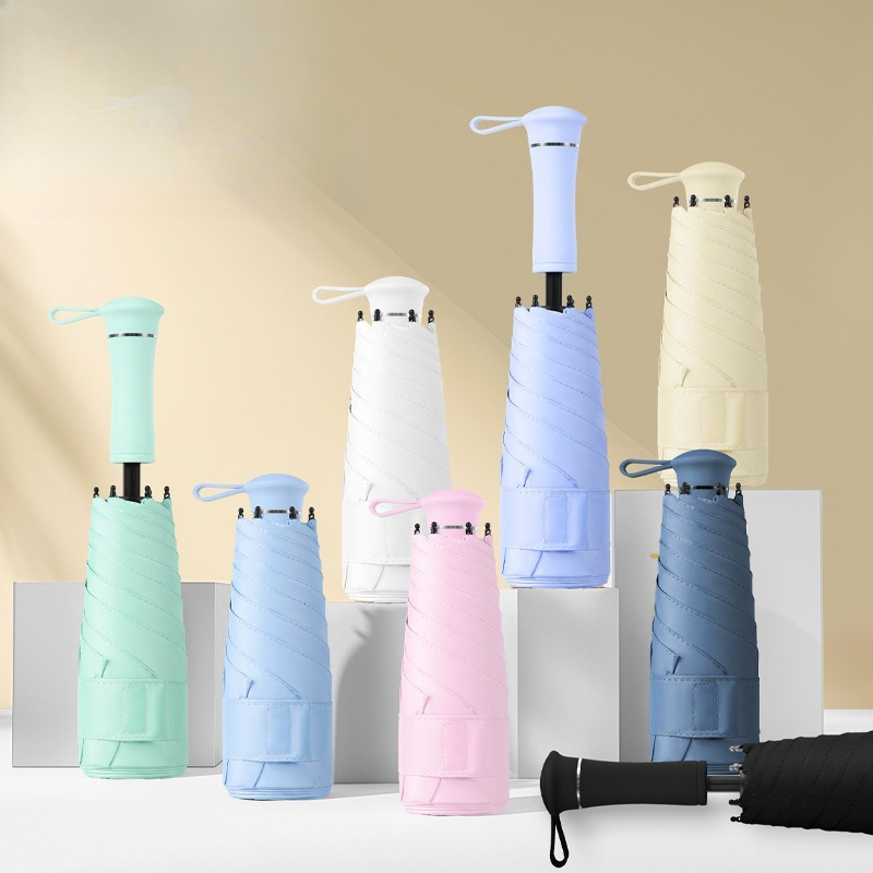 Travel Umbrella Folding Umbrella Lightweight Heat Blocking Windproof Sun & Rain Protection