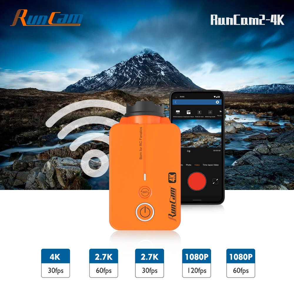 

RunCam2 4K HD FPV Sports Action Long Range Drone Camera Wing Video Recorder for Quadcopter Accessories