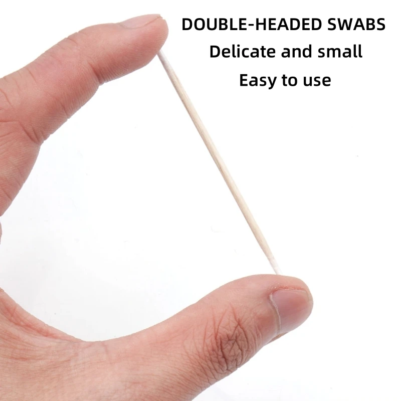 100/300 Pcs Disposable Ultra-small Cotton Swab Brush Lint Free Micro Wood Makeup Brushes Eyelash Extension Glue Removing Tools 2