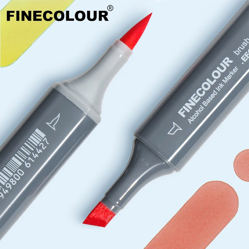 Alcohol Art Markers Brush Marker Pen Set Color Refillable Dual Tips Sketching Drawing Manga Art Supplies FINECOLOUR EF104