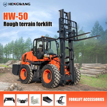 Carrello Elevatore Fuoristrada 5T 4WD Diesel 5 Tonnellate per Costruzioni e Terreni Accidentati