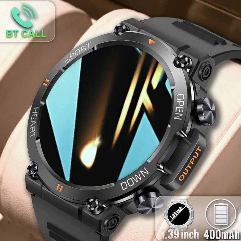 

2024 Rugged Military Smart Watch for Men AMOLED 100+Sports Watches BT Call Waterproof Original Smartwatch men