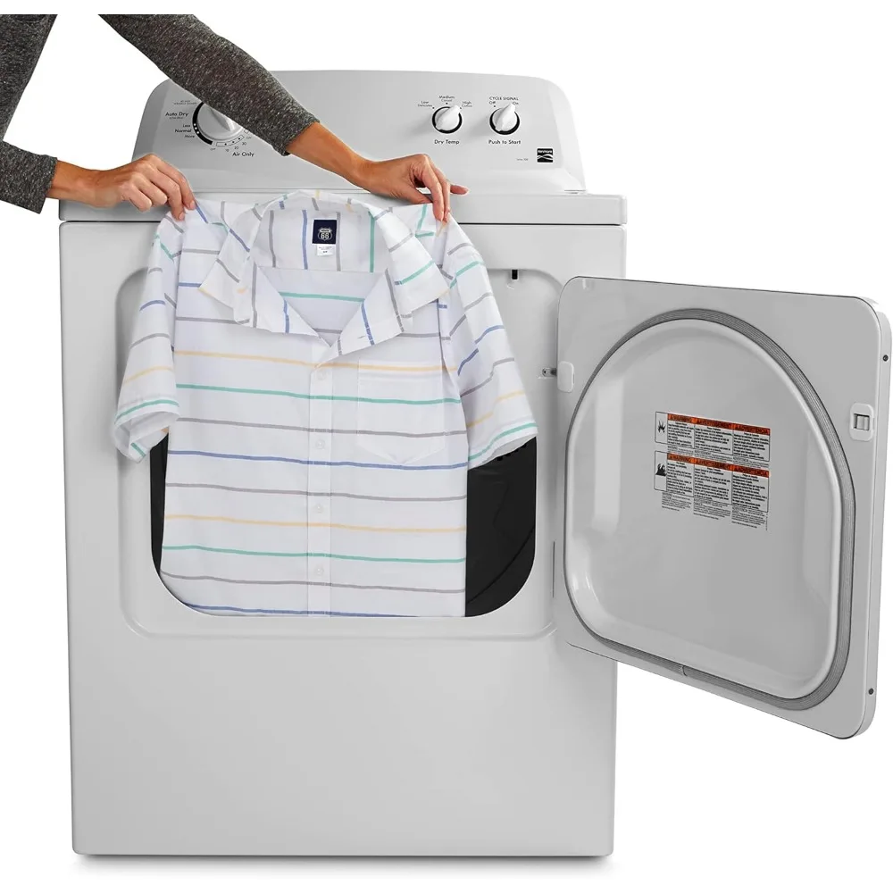 29" Front Load Electric Dryer with Wrinkle Guard and 7.0 Cubic Ft. Total Capacity, White 5