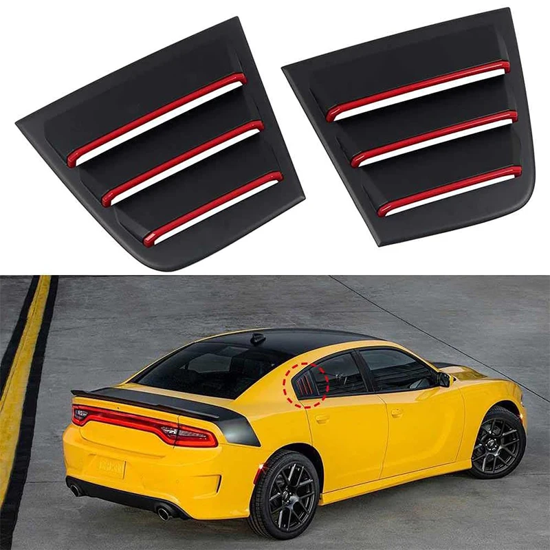 

For Dodge Charger 2011 ~ 2021 Car Accessories Side Window Louvers Air Vent Scoop Shades Cover Blinds Decooration ABS Stickers