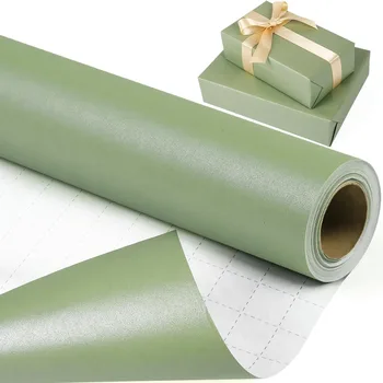 Carta da Regalo Verde/Rosa da 3 Metri, Adatta per Regali di Compleanno, Matrimoni, Festività, con Design Elegante