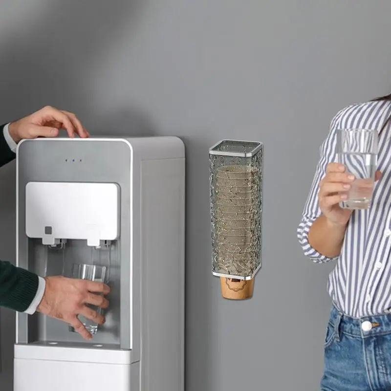 Disposable Paper Cups Dispenser Cup Holder For Water Dispenser Wall Mounted Automatic Cup Storage Rack Cups Container