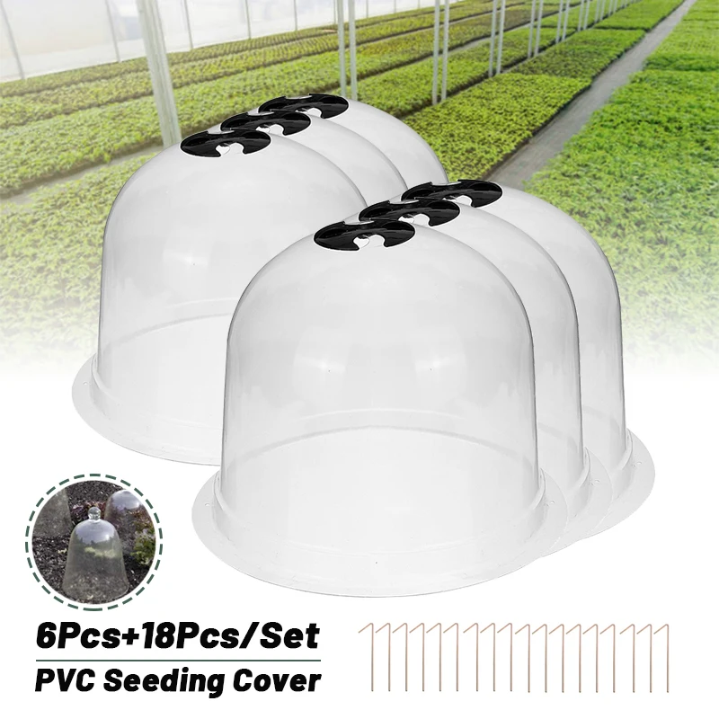 6pcs Plant Protect Bell Cover Reusable Pvc Plastic Garden Nursery Cover