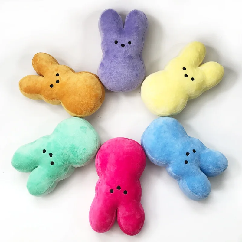 3pcs Easter Peeps Bunny Plush Toy Hand Figure Ornament Doll Doll rabbit Birthday Gift Short Plush PP Cotton 3