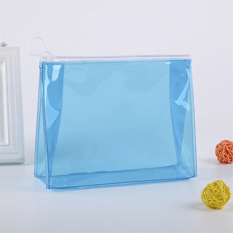 100 Teile/los Transparente PVC Zipper Tasche Kunststoff Kosmetik Tasche Student Schreibwaren Taschen Reise Waschen Lagerung Taschen 20x5x15 cm – Detail 9