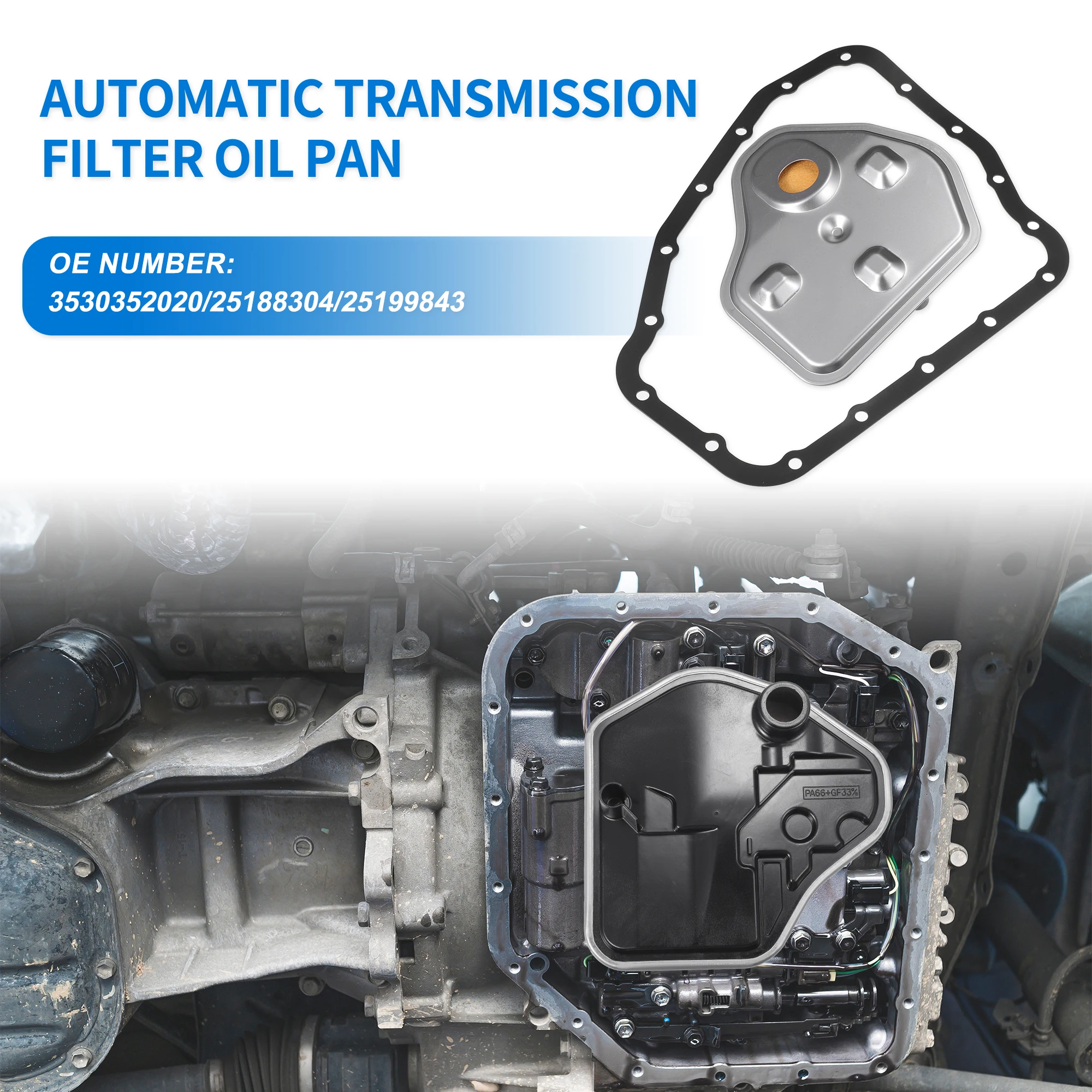 UXCELL Car Transmission Filter Oil Pan Gasket Kit for Chevrolet Spark LS, LT 1.2L L4-Gas 2013, 2014 353035/25188304
