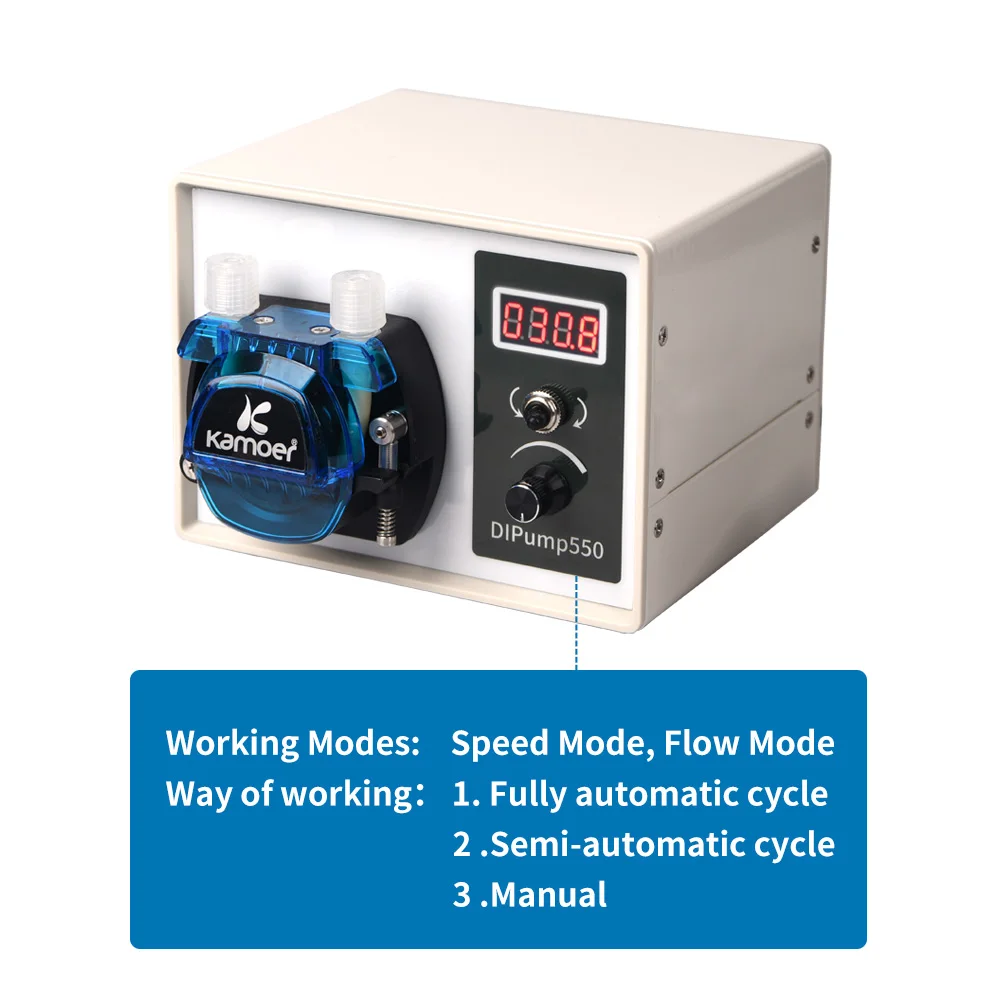 Kamoer DIPump550 V3 지능형 고유량 연동 펌프 1-452ml/min 24V 스테퍼 모터 RS485 CW/CCW 실험실용 외부 전원
