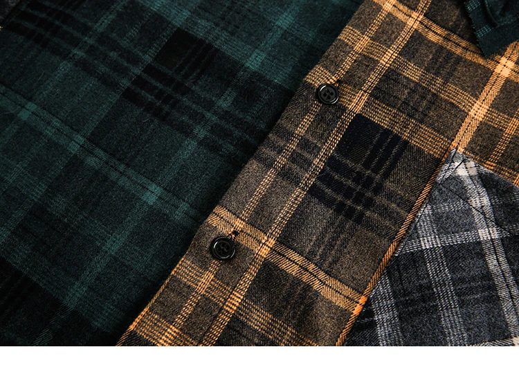Patchwork Plaid Flannel Shirt Seb3413eec4ac4d7b84cf584eca397648D