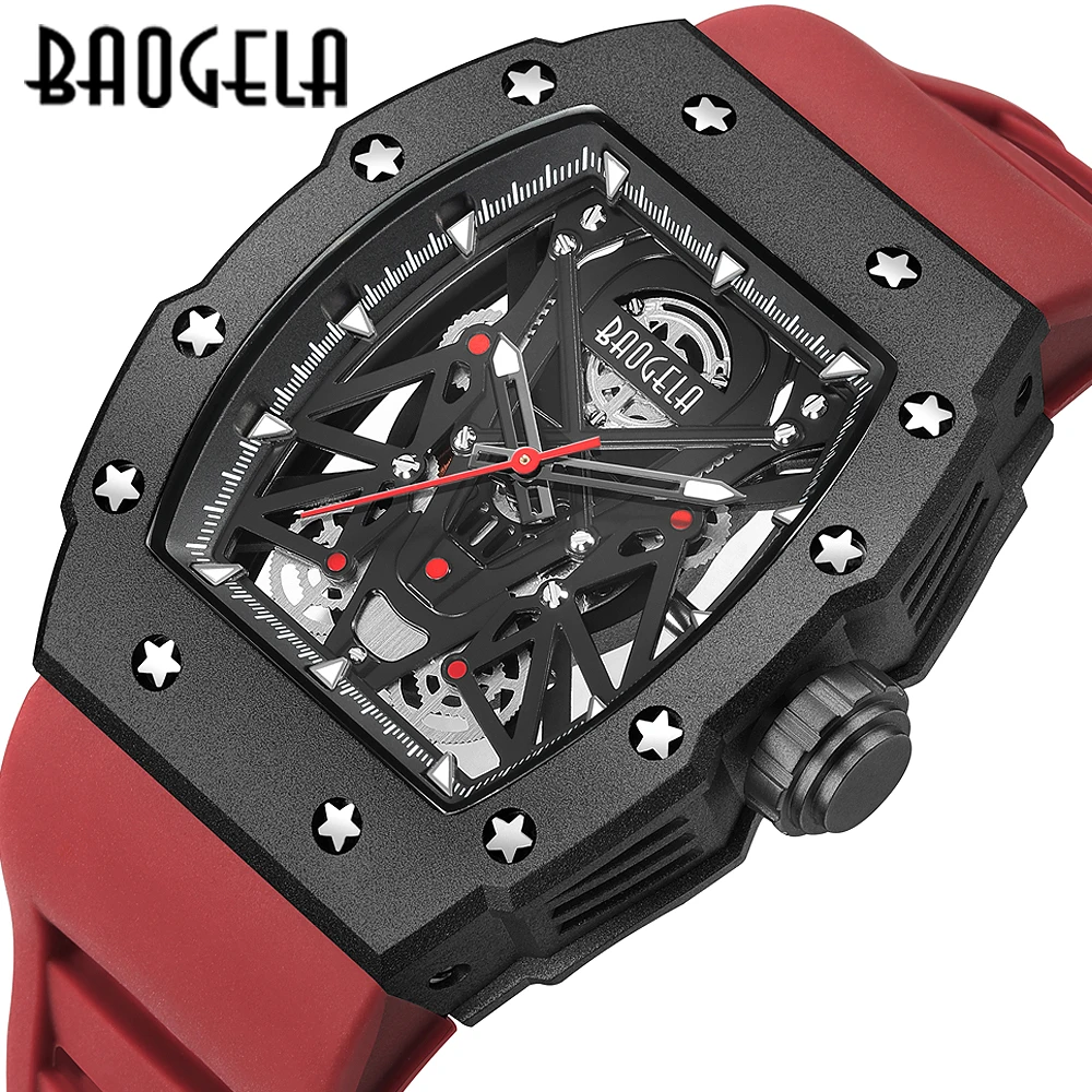 baogela-chronograph-quartz-watches-for-men-military-sport-silicone-strap-waterproof-wristwatch-with-tonneau-dial-auto-dropship