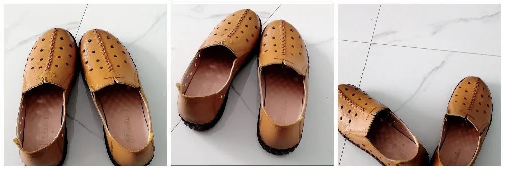 Große Größe 42 Rindsleder Ballerinas Mokassins Loafer Damen Sommer Cut-Out Schuhe Damen Fahr-Mokassins Alltagsschuhe – Detail 9