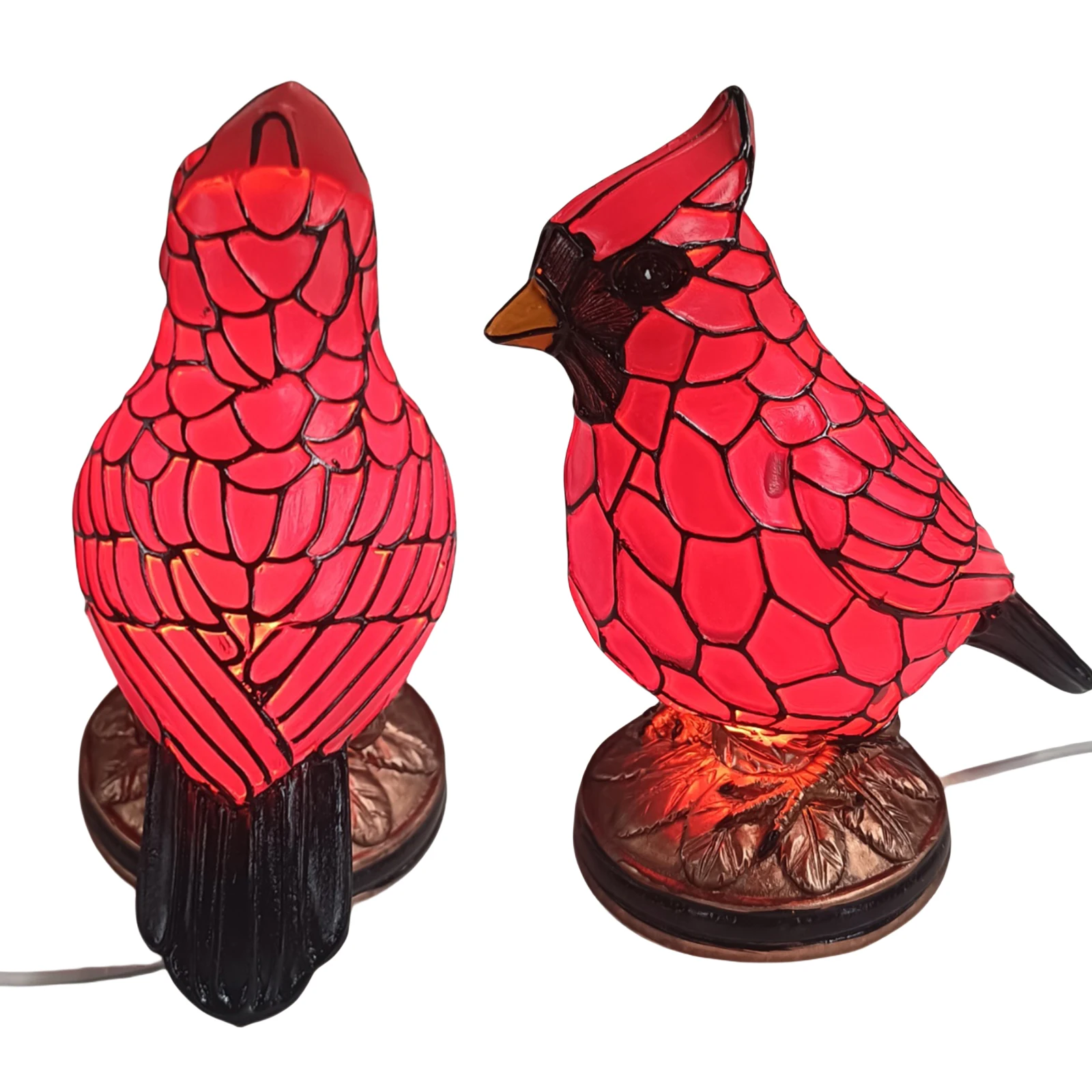 Cardinal Lamp Resin Bird Lamp Decorative Red Bird Table Lamp for Bedside Living Room Christmas Decor
