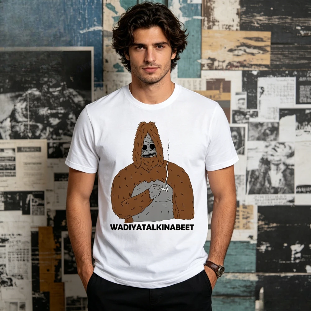 Wadiyatalkinabeet Bigfoot-Meme-Grafik-T-Shirt, lustiges, freches Bigfoot-Baumwoll-Freizeit-T-Shirt, inspiriert von „The Big Lez Show“, kurzärmeliges Oberteil.