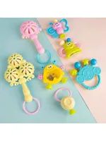Random color Baby hand grasp ball rattles fitness soft rubber hand rattles string teether infant 0-1 years old educational toys 2