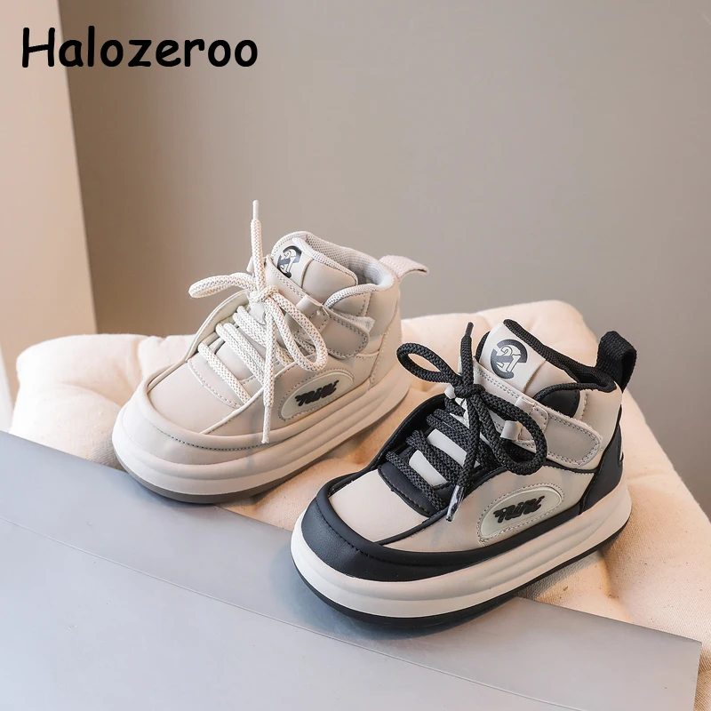 

2024 Autumn New Kids Sport Sneakers Baby Girls High Top Shoes Children Brand Chunky Sneakers Boys Black Casual Sneakers Trainers