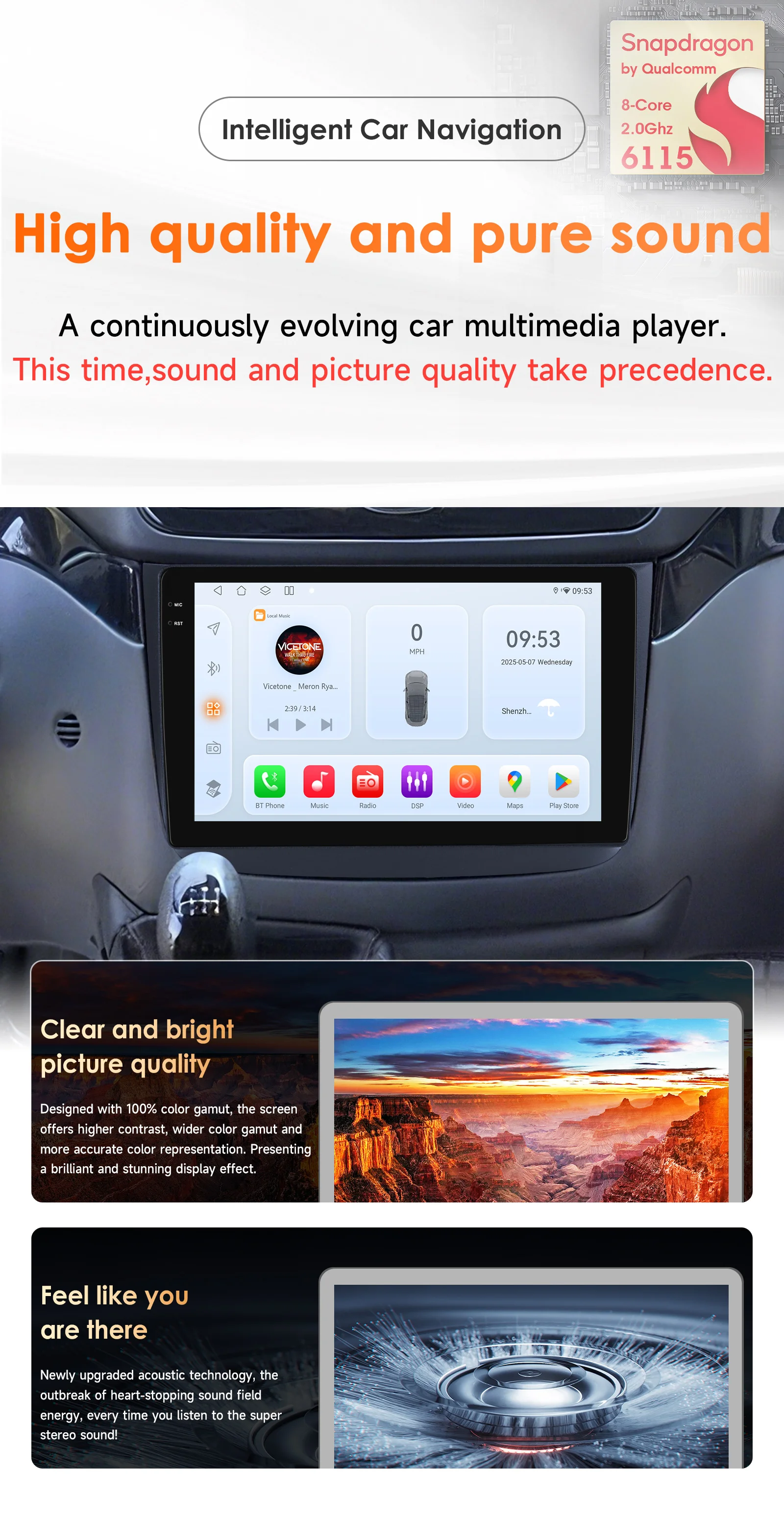 Hizpo Android 14 Auto-Multimedia-Player für Mercedes-Benz Vito 2 W639 Viano W639 2003 - 2015 Carplay 360-Grad-Kamera mit Snapdragon 6115 – Detail 2