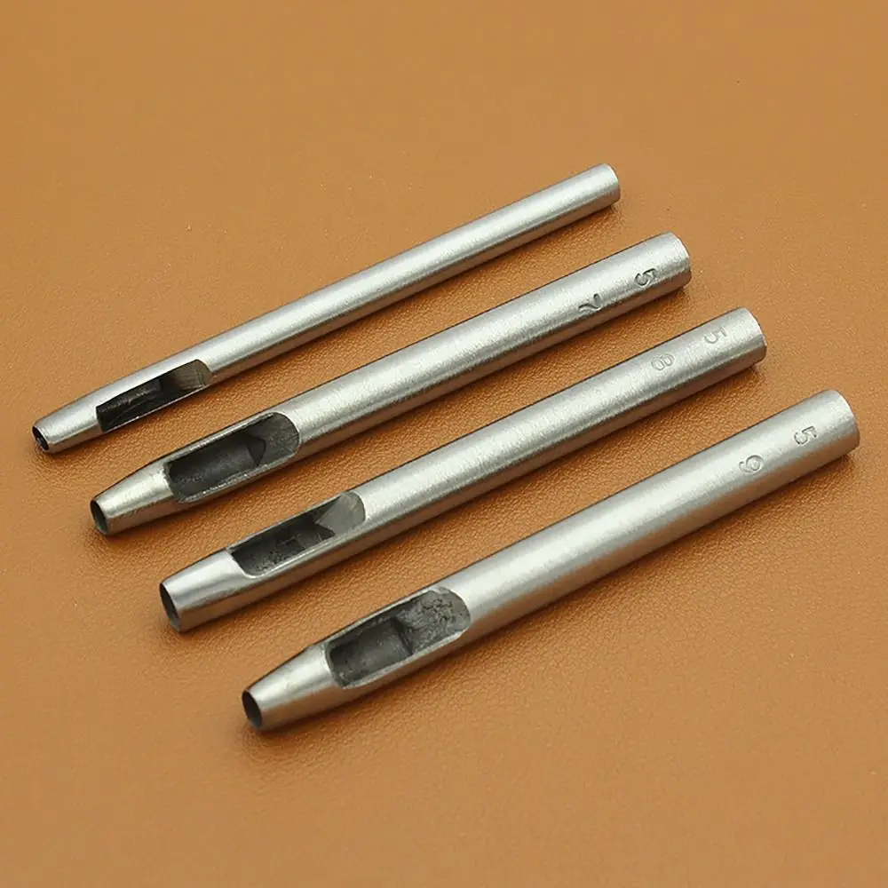 Silver Steel Leather Hole Puncher Tool for DIY Crafts and Sewing