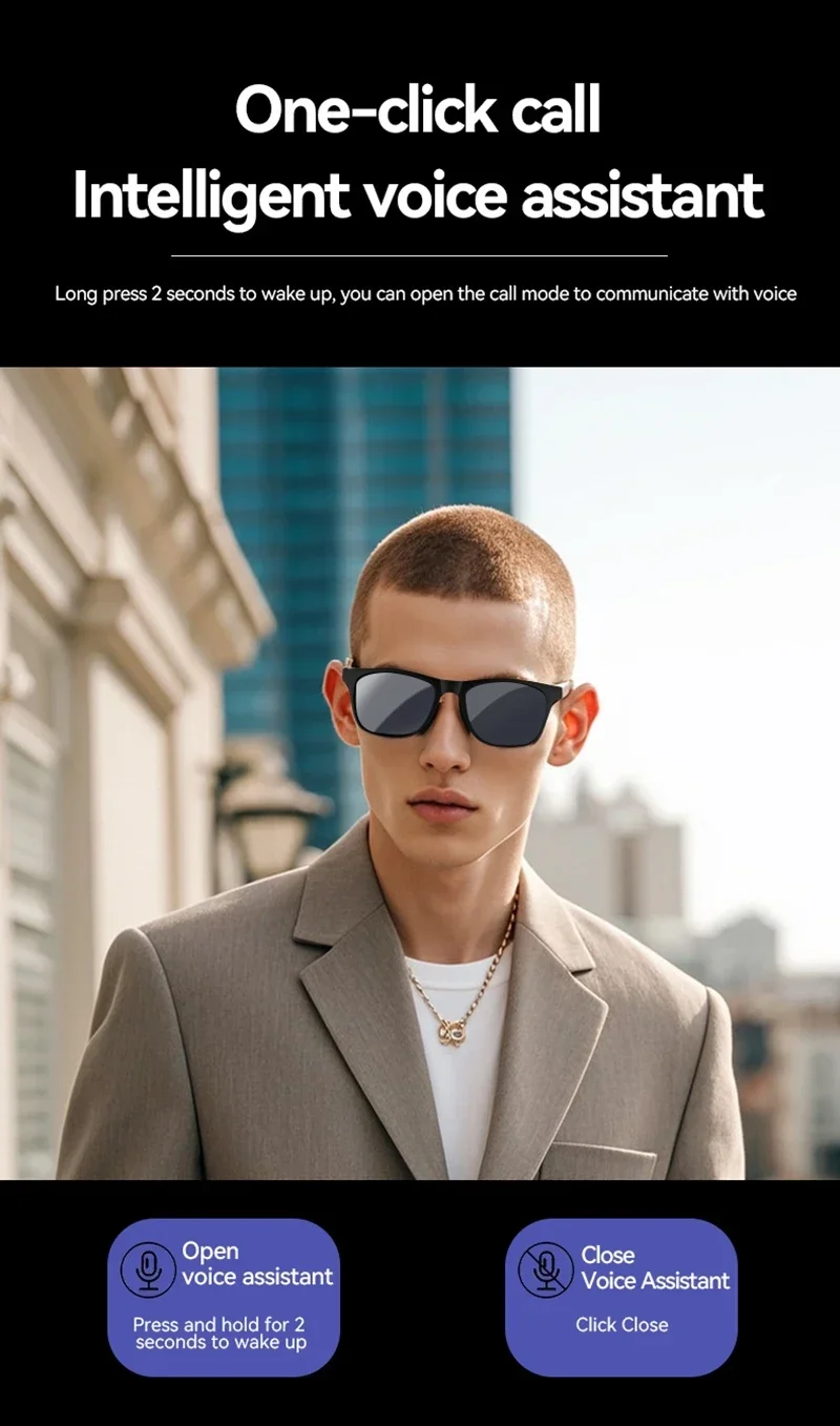 Lenovo 8K AI Smart Glasses Remote Control Touch Photo Camera Recording Translator Voice Assistant Wireless Bluetooth Eyewear