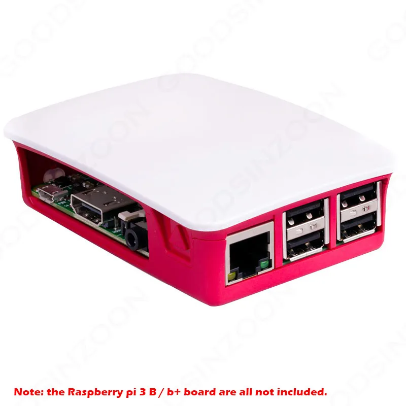 Durable Snap-On ABS Case for Raspberry Pi Projects (Red & White)
