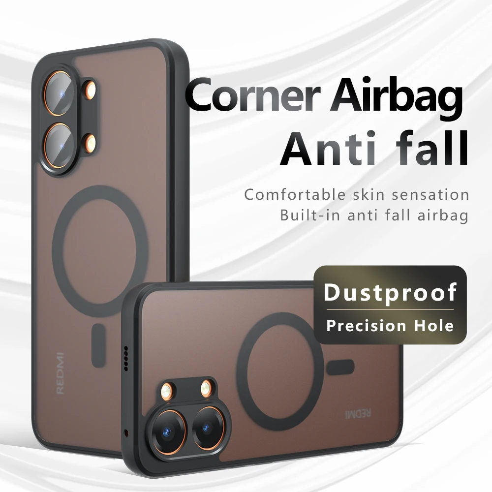 Magnetic Wireless Charging Translucent Matte Shockproof Phone Case