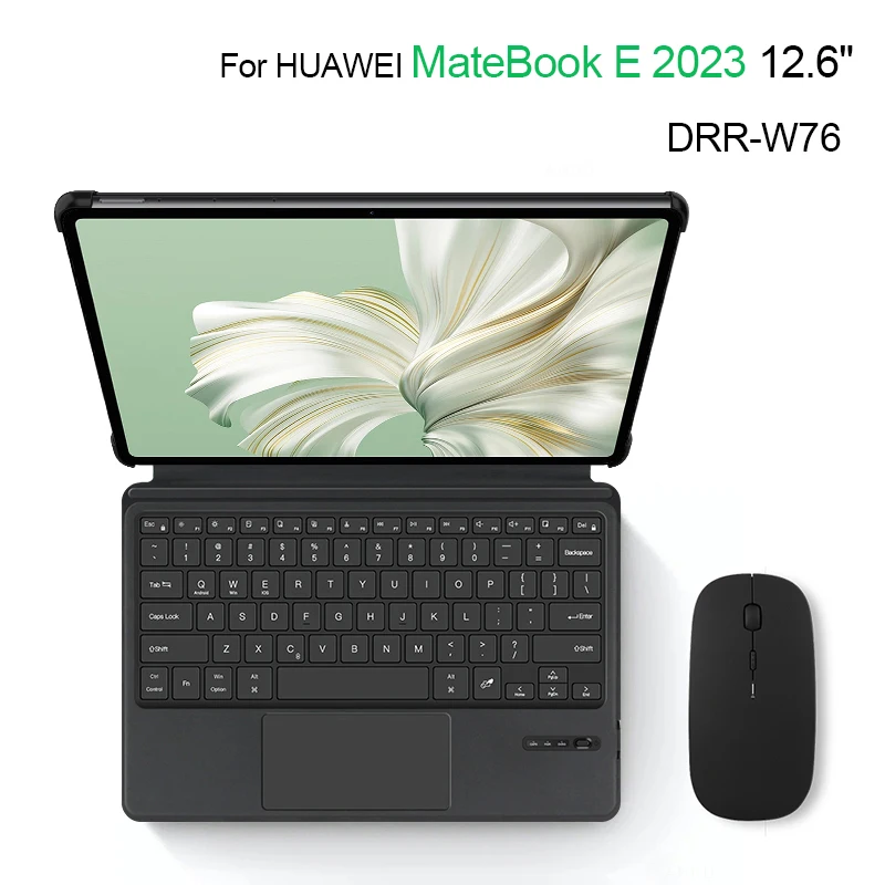 Capa Teclado Bluetooth para Huawei Matebook e 2023 Capa para Tablet Russo Francês Hebraico Espanhol Coreano Português 126 Drr-w76