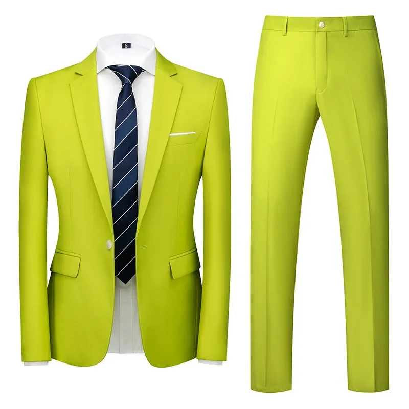 Men's Business Wedding Dress Suits Set Casual Western Suit Regular Sleeve Length Made in China Two Pieces Male Garments