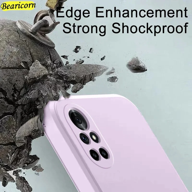 Durable Square Liquid Silicone Phone Case - TPU Protective Cover