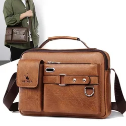 2023 Men Briefcase Bag High Quality Business Famous Brand PU Leather Shoulder Messenger Bags Office Handbag 14 inch Laptop bag